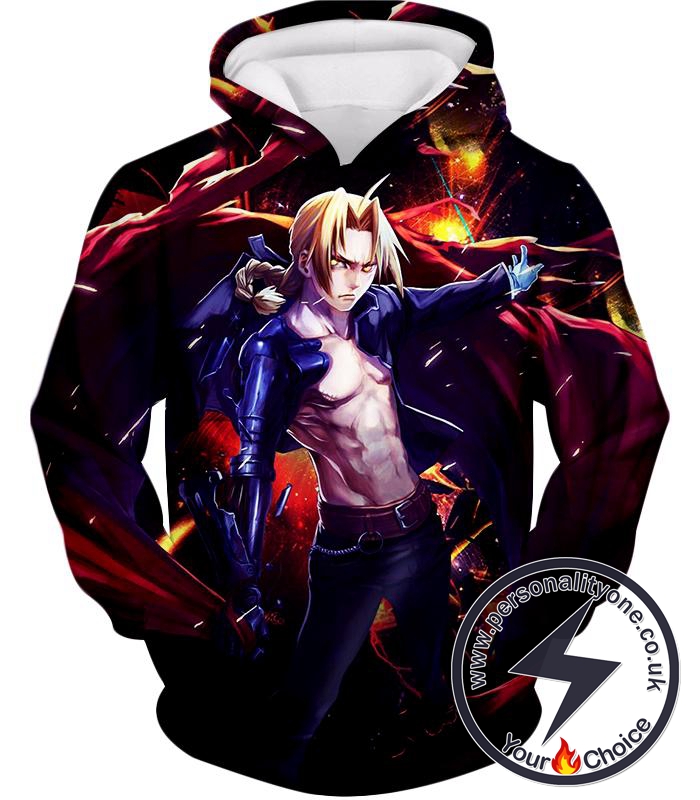 Fullmetal Alchemist Cool Edward Elrich Fan Art Amazing Anime Poster Hoodie