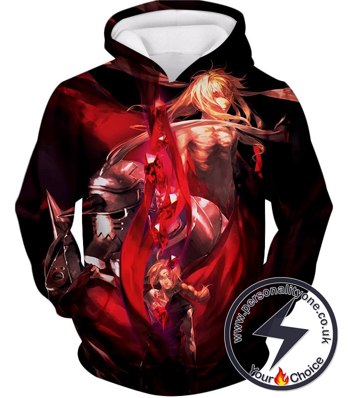 Fullmetal Alchemist Fighting for Life Brothers Edward x Alphonse Elrich Amazing Anime Promo Hoodie