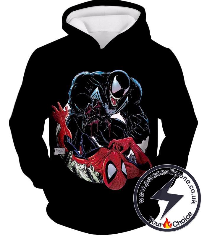 Marvels Venom Vs Spider-Man Black Hoodie