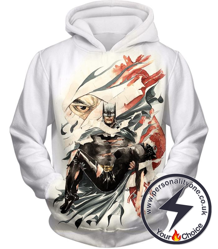 Master Warrior Batman x Talia al Ghul Cool White Hoodie