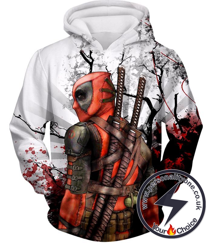 Mutant Anti-Hero Deadpool Awesome White Hoodie