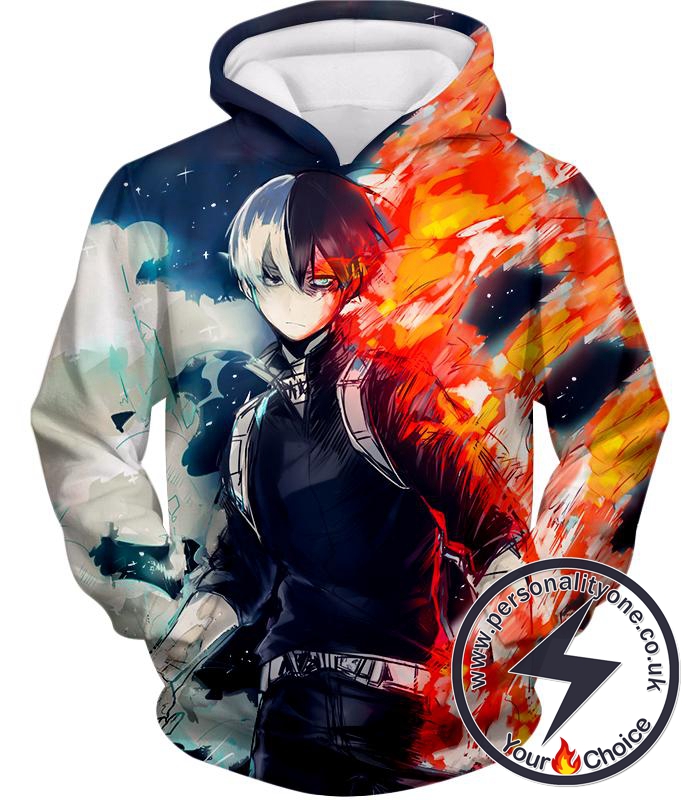 My Hero Academia Blazing Hot and Icy Cold Half Cold Half Hot Shoto Cool Action Hoodie