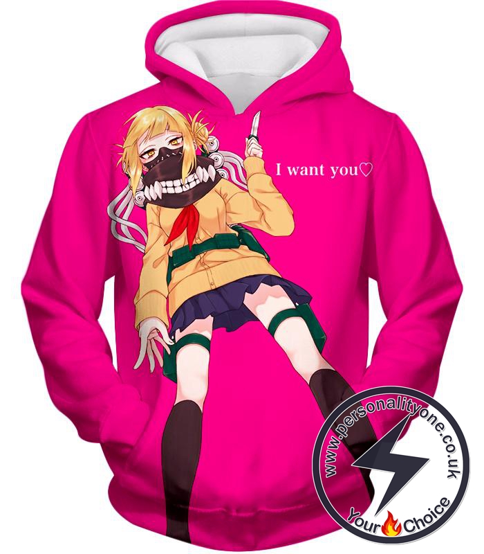 My Hero Academia Cool Villain Himiko Toga Ultimate Anime Promo Pink Hoodie