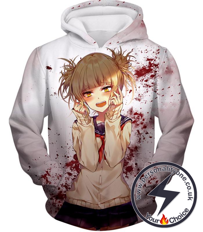 My Hero Academia Cute and Dangerous Anime Villain Himiko Toga Awesome White Hoodie