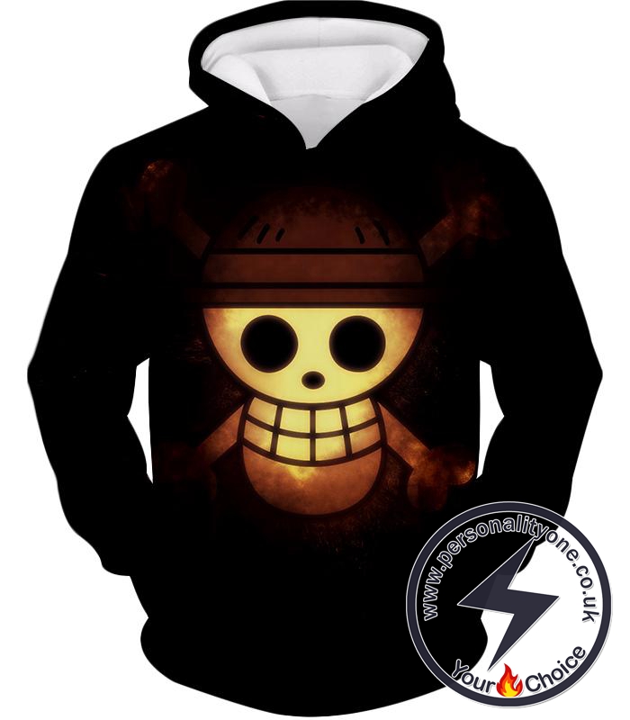 One Piece Amazing Pirate Flag Logo Cool Black Hoodie