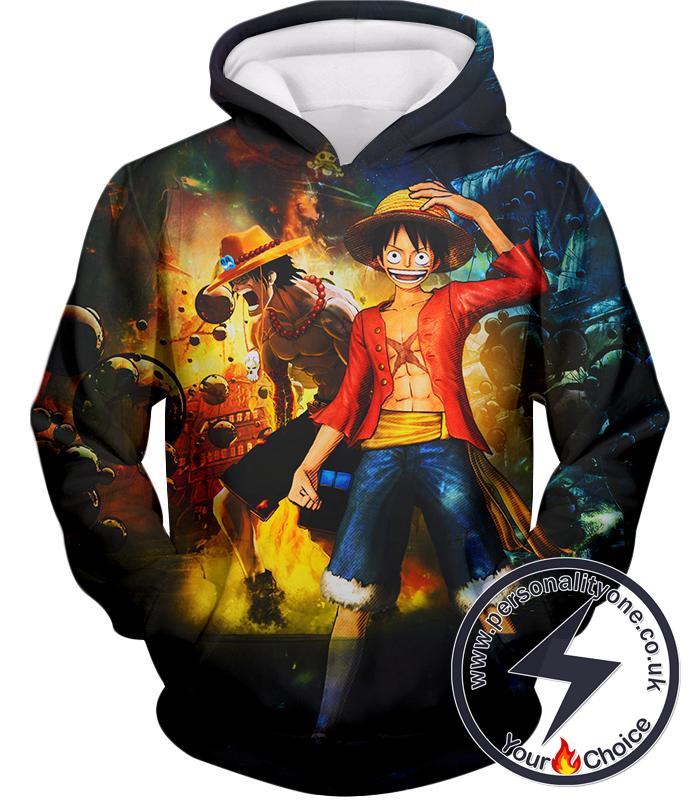 One Piece Awesome Brothers Luffy and Ace Best Bond Cool Hoodie