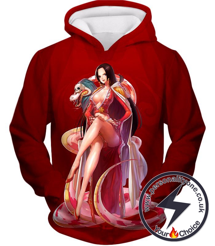 One Piece Beautiful Amazon Lily Queen Boa Hancock Red Hoodie