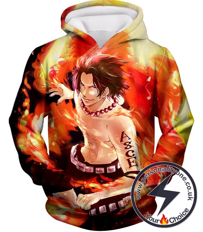 One Piece Handsome Whitebeard Pirate 2nd Division Commander Ace Action Hoodie