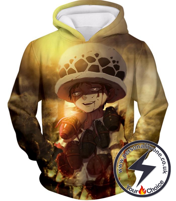 One Piece Painful Past Dying Kid Trafalgar D Law Cool Action Hoodie