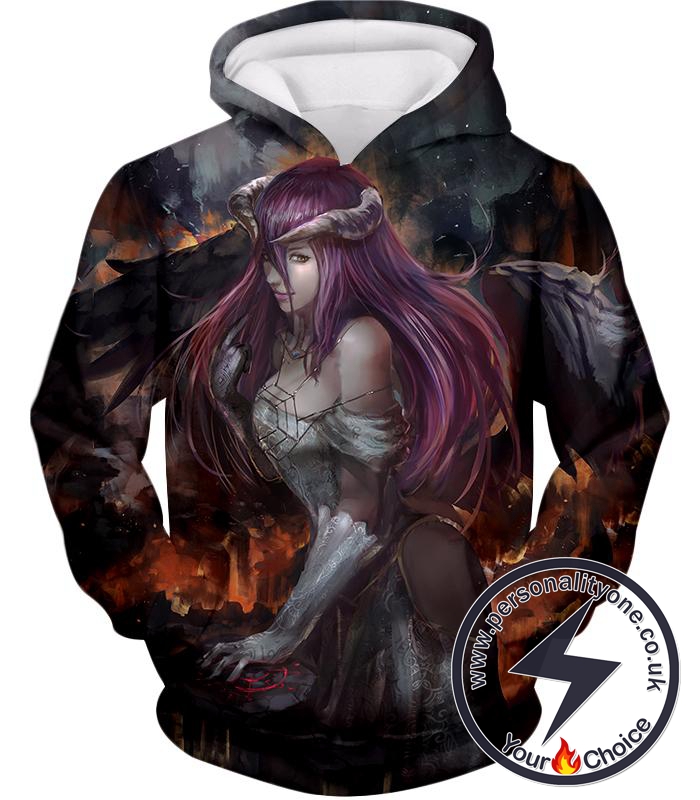 Overlord Cool Albedo the Beautiful White Devil Fan Art Promo Hoodie