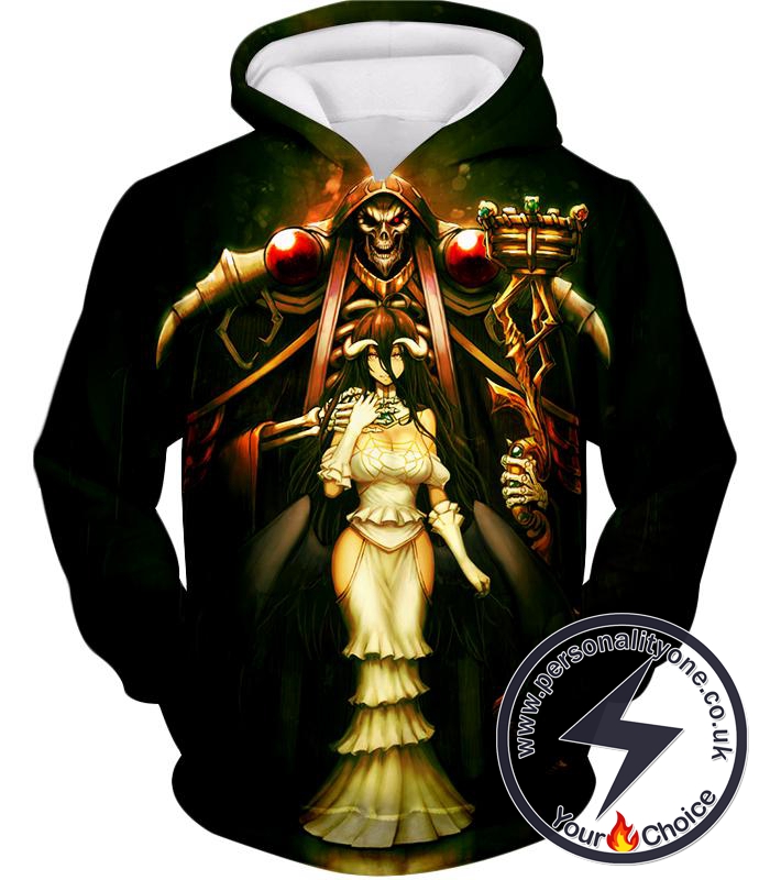 Overlord Sorcerer King Ainz Ooal Gown and White Devil Albedo Cool Anime Promo Hoodie