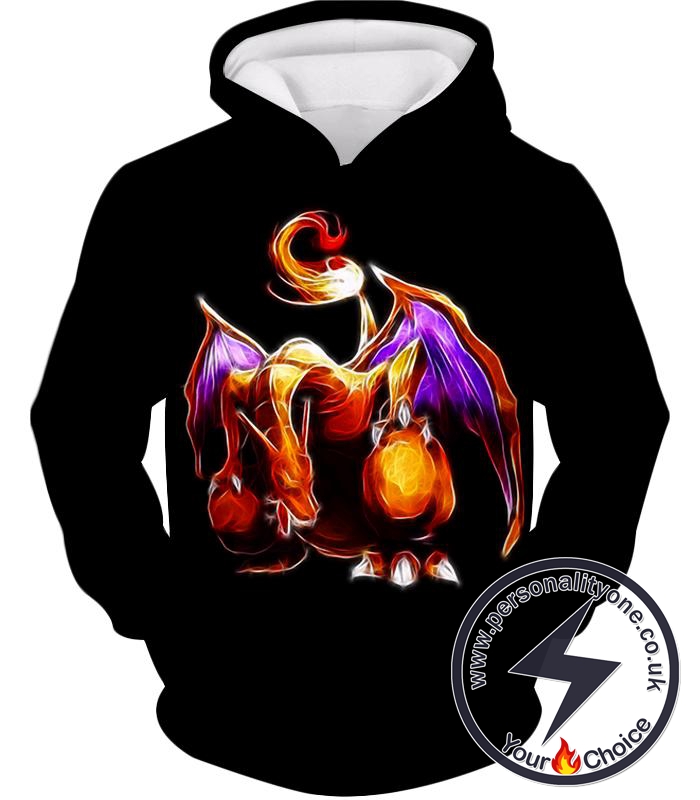 Pokemon Favourite Generation One Flying Fire Type Pokemon Charizard Cool Black Hoodie