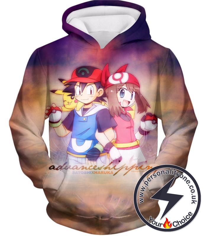 Pokemon Pokemon Advance Generation Trainers Ash and May Hoodie