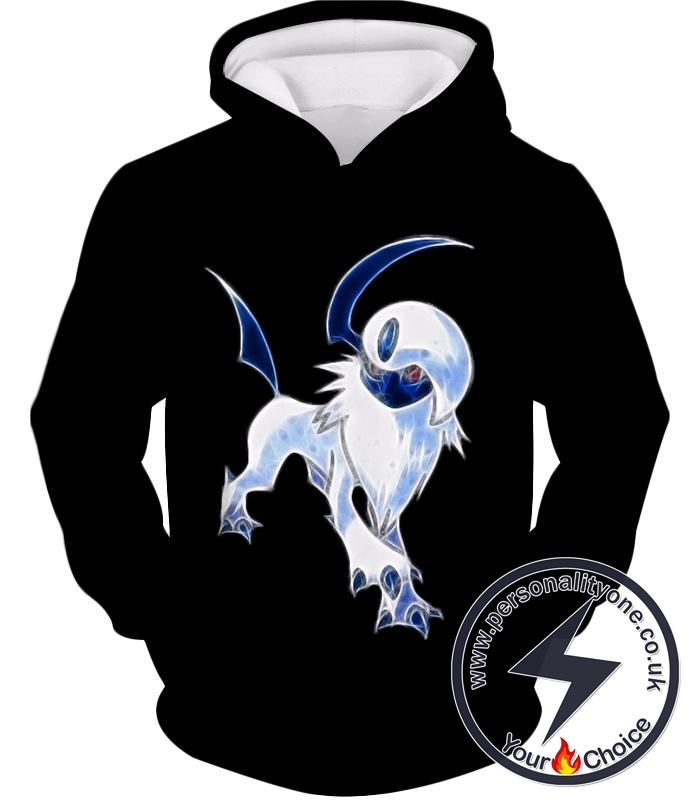 Pokemon Super Cool Disaster Pokemon Absol Awesome Promo Black Hoodie