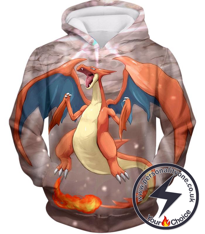 Pokemon Super Cool Fire Type Pokemon Charizard Awesome Action Hoodie