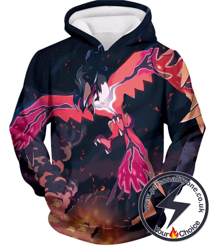 Pokemon Yveltal Dark Flying Type Pokemon Amazing Action Hoodie