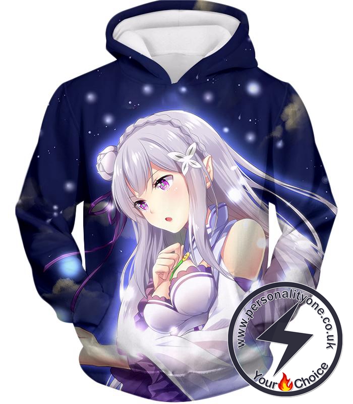 Re:Zero Emilia the Witch of Frost Cute Hoodie