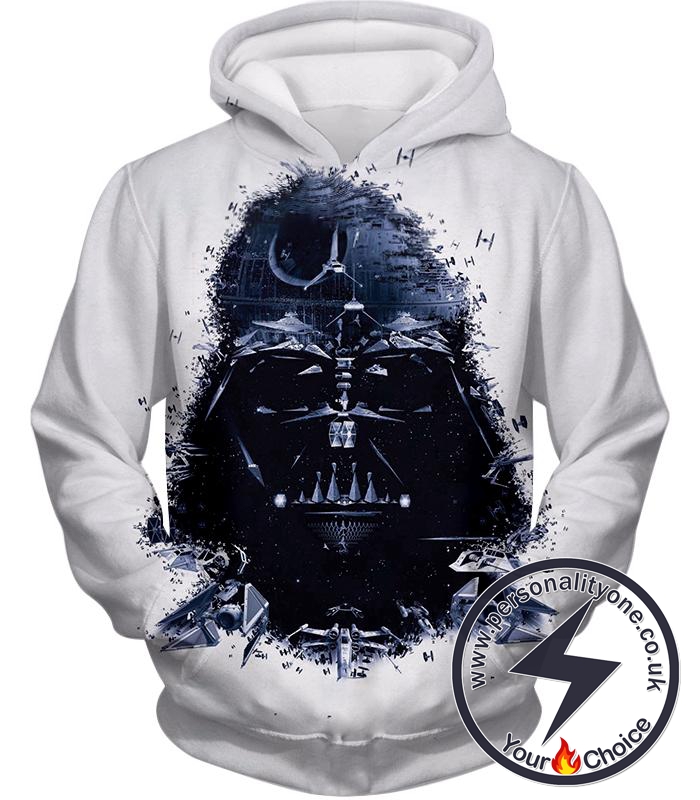 Star Wars Msked Sith Lord Darth Vader Awesome Promo White Hoodie