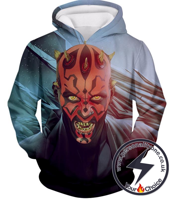 Star Wars Scary Sith Lord Darth Maul Animated Graphic Action Hoodie