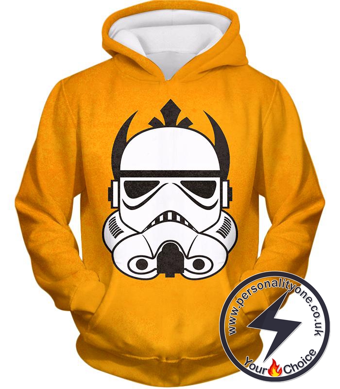 Star Wars Star Wars Clone Wars Promo Stormtrooper Mask Amazing Yellow Hoodie