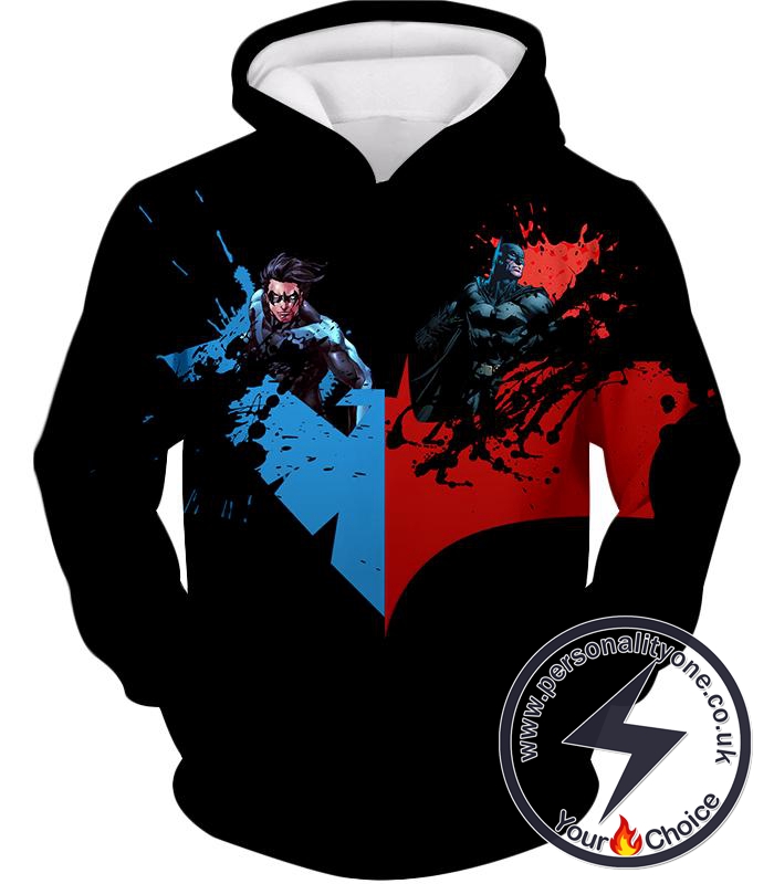 Super Cool Batman x Nightwing Promo Awesome Black Hoodie