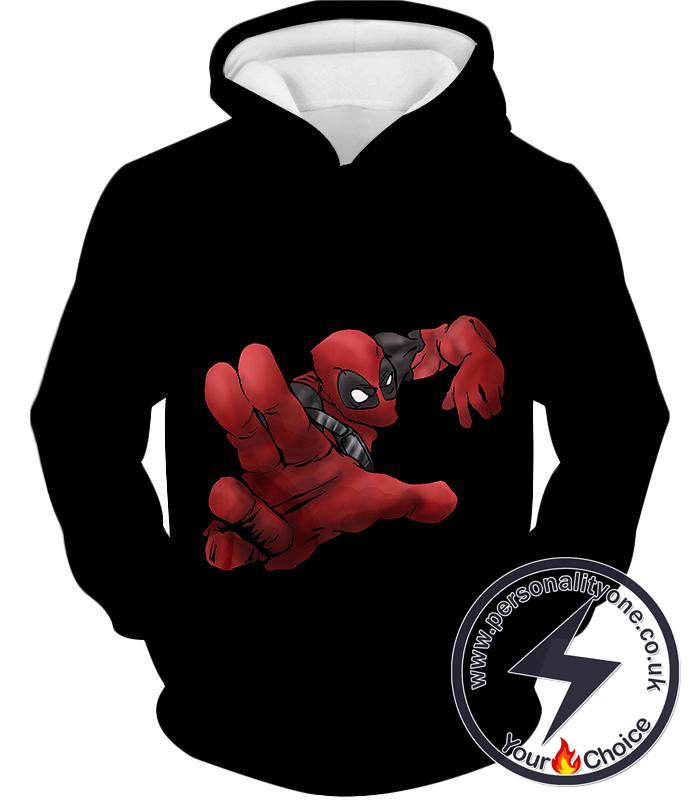 Super Cool Soldier Deadpool Action Black Hoodie