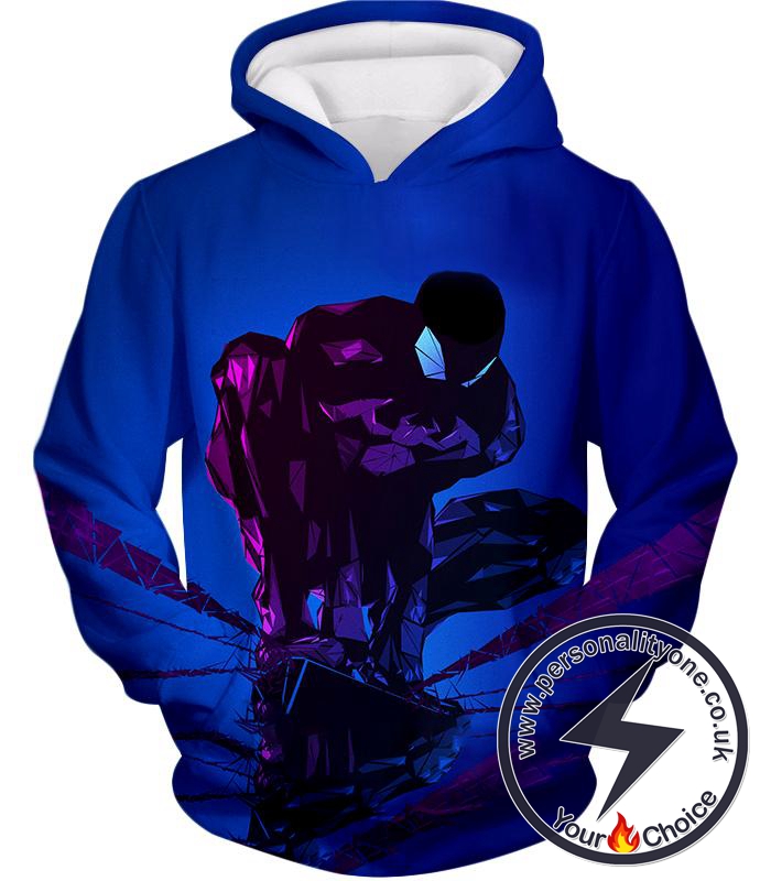 Super Cool Web Hero Spiderman Dark Blue Hoodie