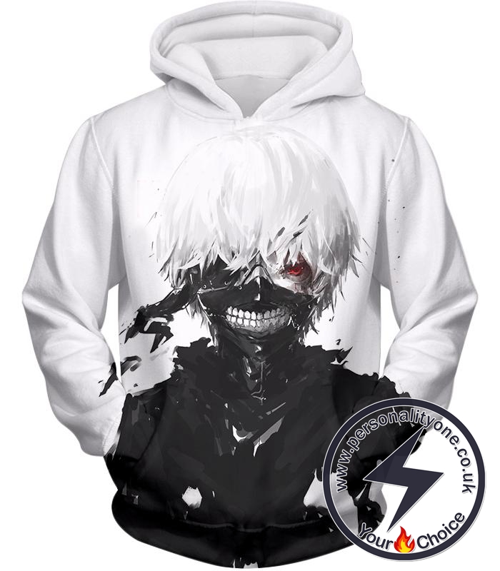 Tokyo Ghoul Cool Masked Ken Kaneki White Hoodie