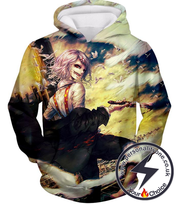 Tokyo Ghoul Crazy and Violent Ghoul Investigator Juuzou Suzuya Cool Graphic Promo Hoodie