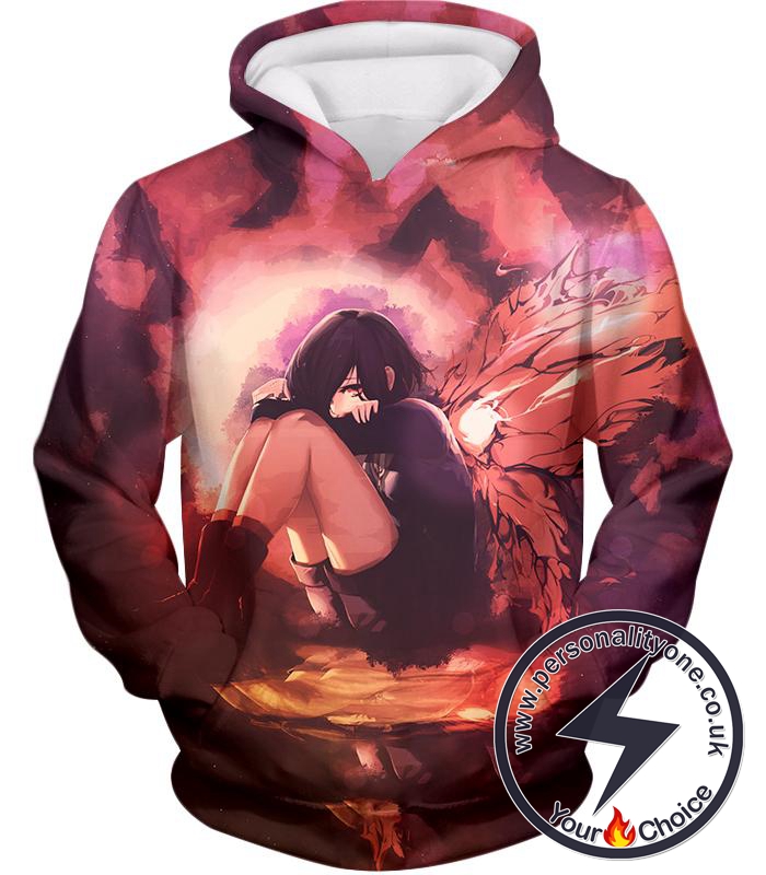 Tokyo Ghoul Protective and Caring Ghoul Kagune Winged Touka Hoodie