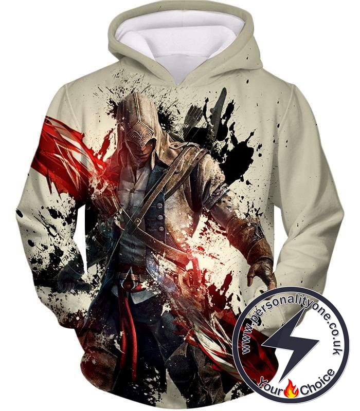 Ultimate Hero Ratonhnhake:ton Assassin Creed III Cool White Hoodie