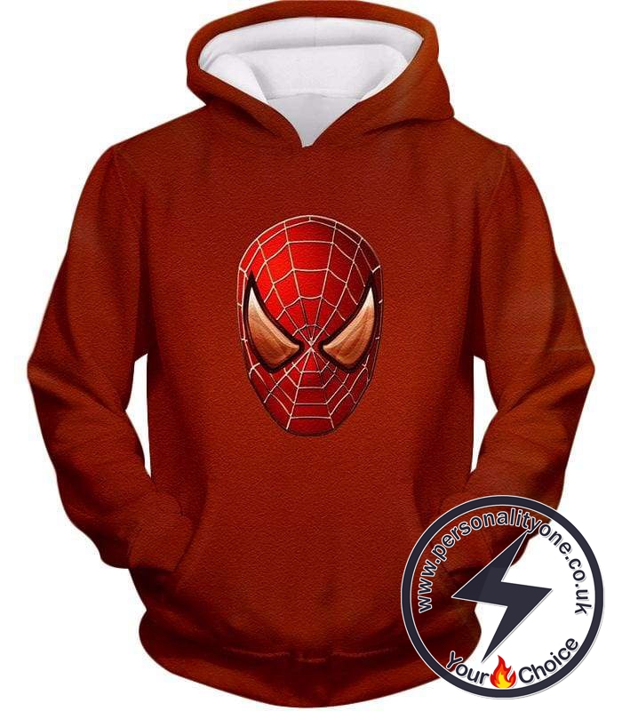 Ultimate Spiderman Mask Promo Cool Red Hoodie