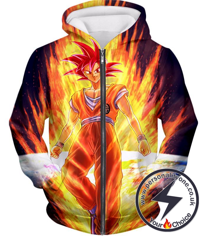 goku super saiyan god hoodie