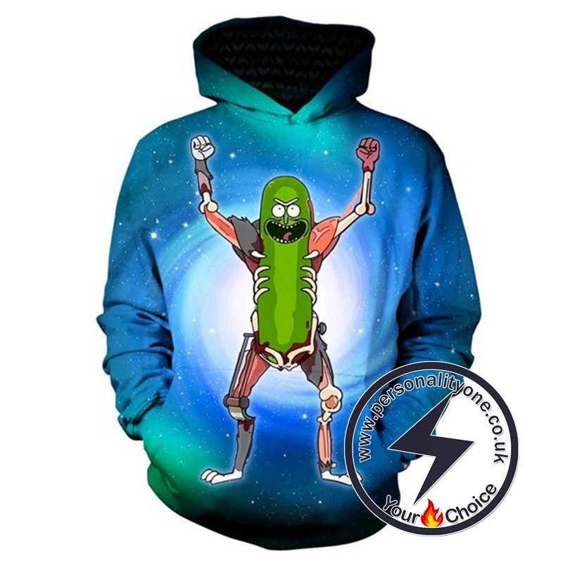 3D Pickle Rick Winter Cool Hoodie