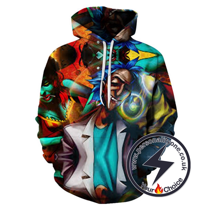 3D Rick Sanchez Colorful Hoodie