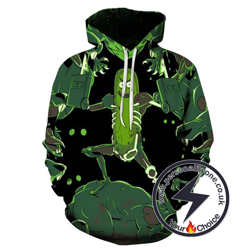 Best Seller Pickle Rick 3D Black Hoodie