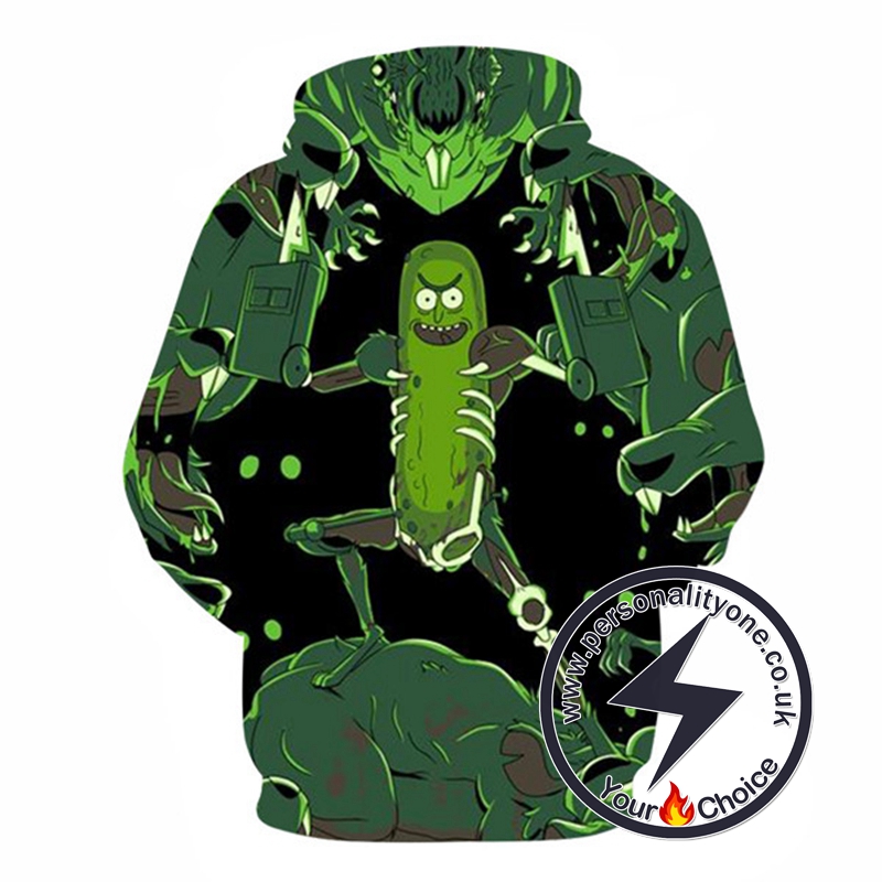 Best Seller Pickle Rick 3D Black Hoodie