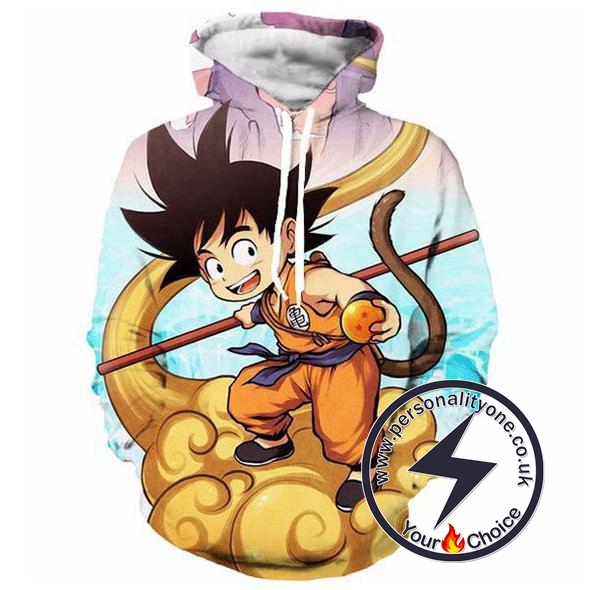 kid goku on nimbus hoodie