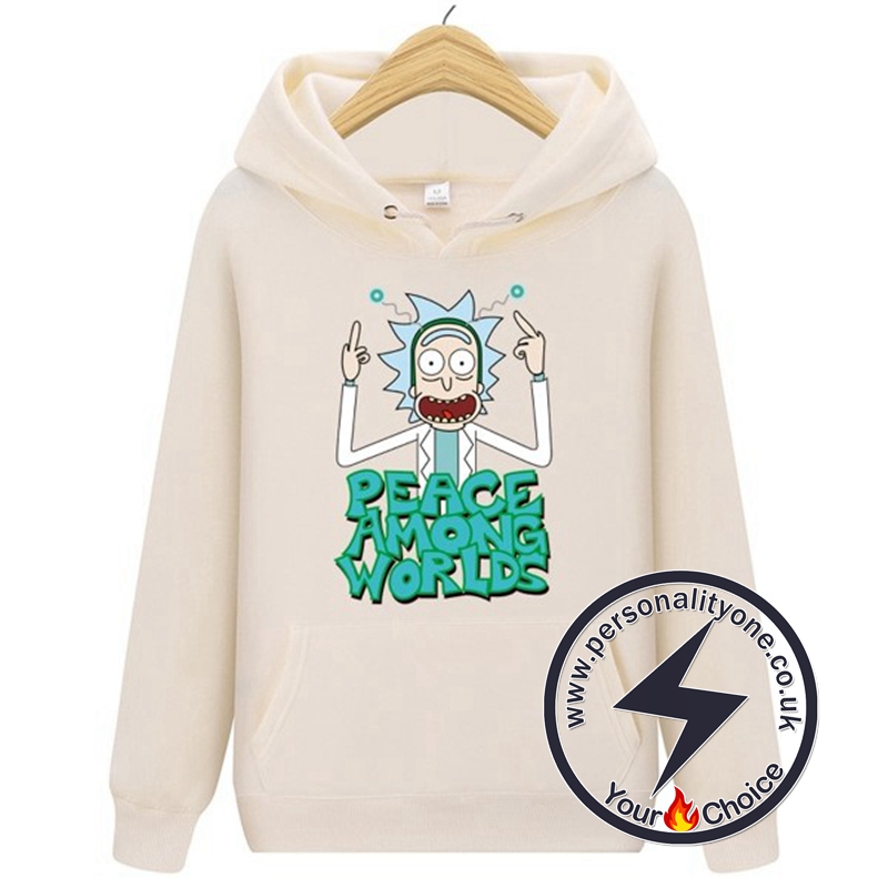 New Peace Among Worlds Rick And Morty Hoodies Beige