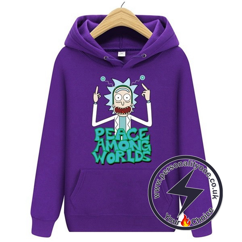 New Peace Among Worlds Rick And Morty Hoodies purple