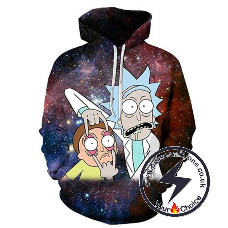 Rick And Morty Galaxy Background 3D Hoodie