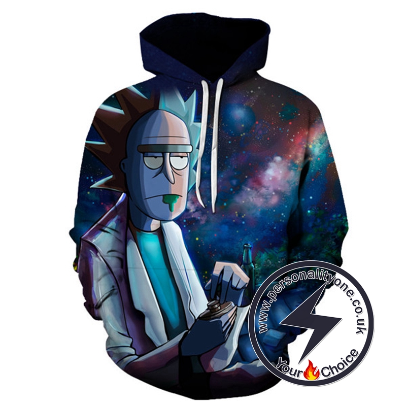 Rick Sanchez Western Cartoon 3D Hoodie