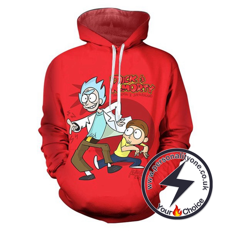 Unisex Rick And Morty Red Hoodie