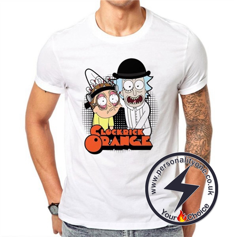 Clock Rick Orange White T-shirt