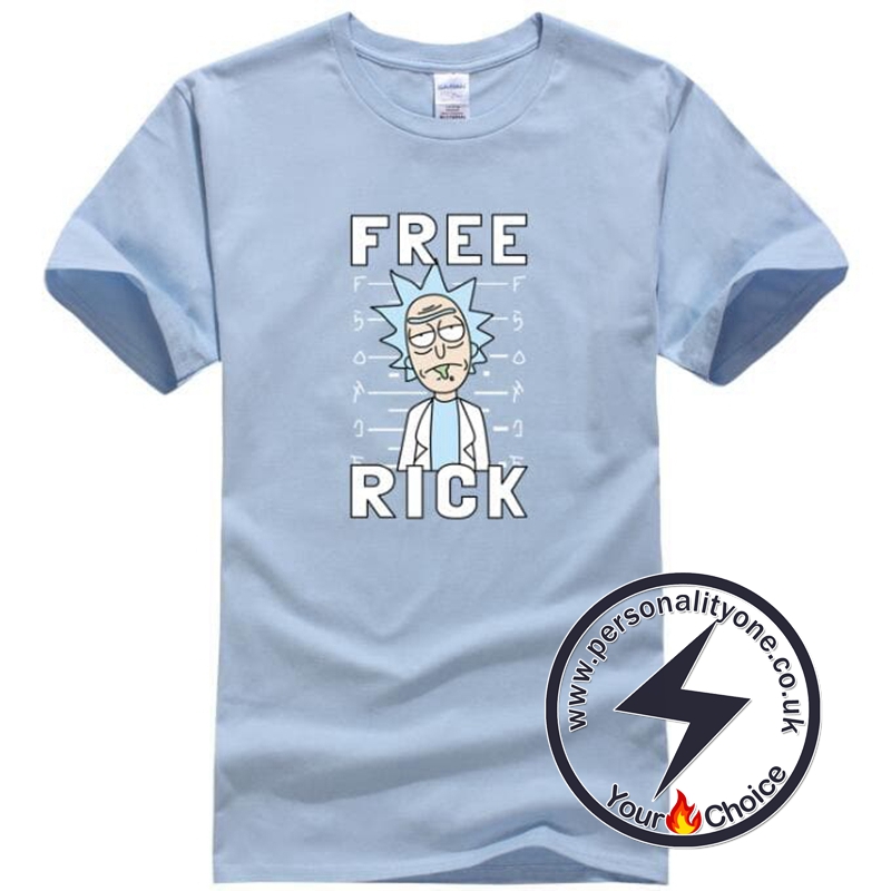 Free Rick Casual Men T-shirts light blue