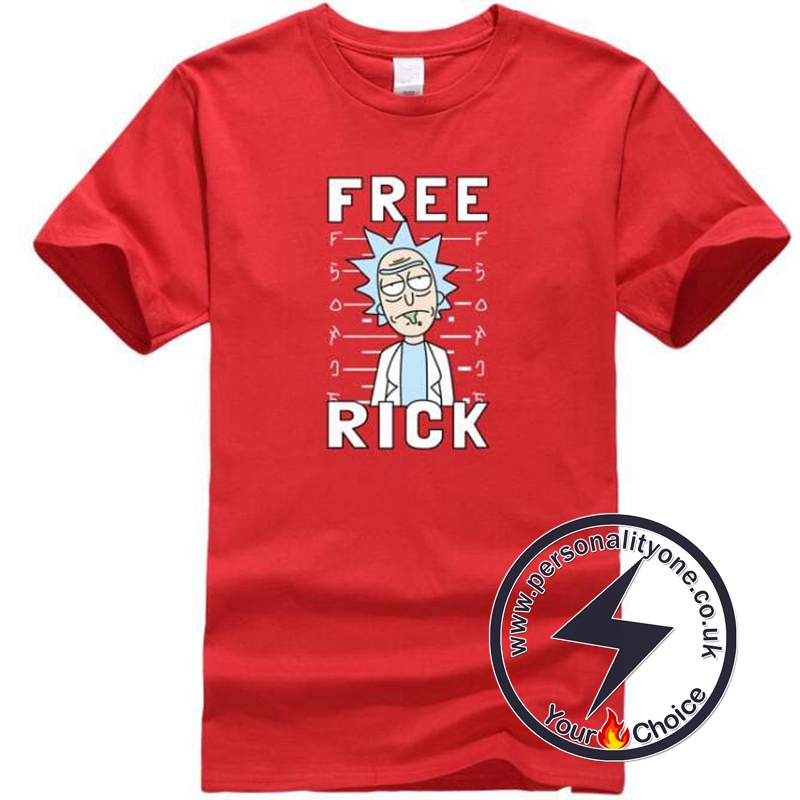 Free Rick Casual Men T-shirts red