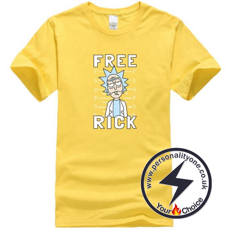 Free Rick Casual Men T-shirts yellow