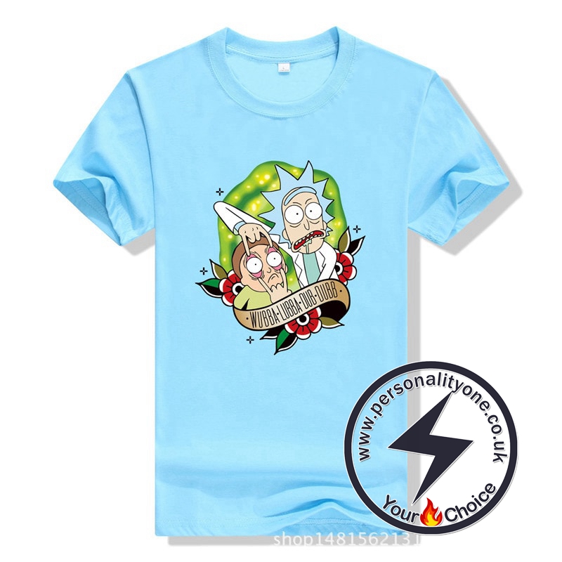 New Cool Rick Morty Summer T-shirt Light blue