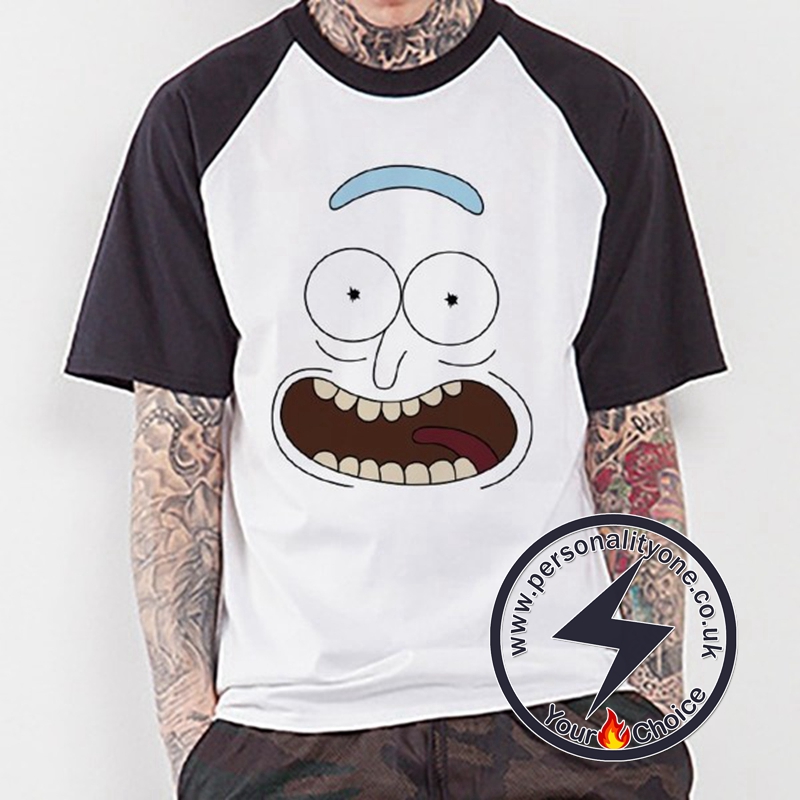 New Funny Face Rick And Morty Raglan T-shirt