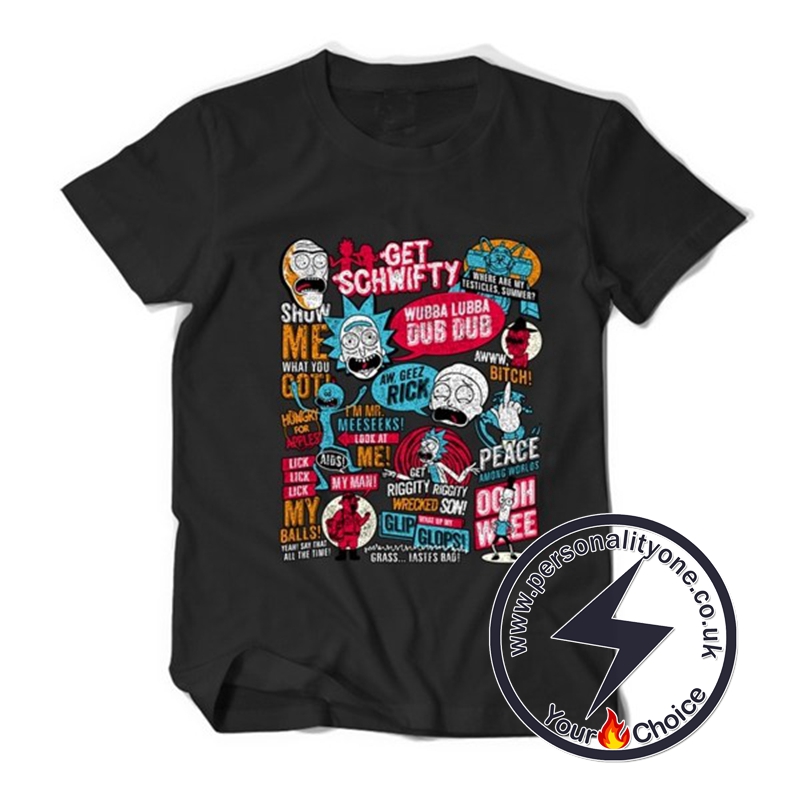 Rick and Morty Anime Style T-shirt black